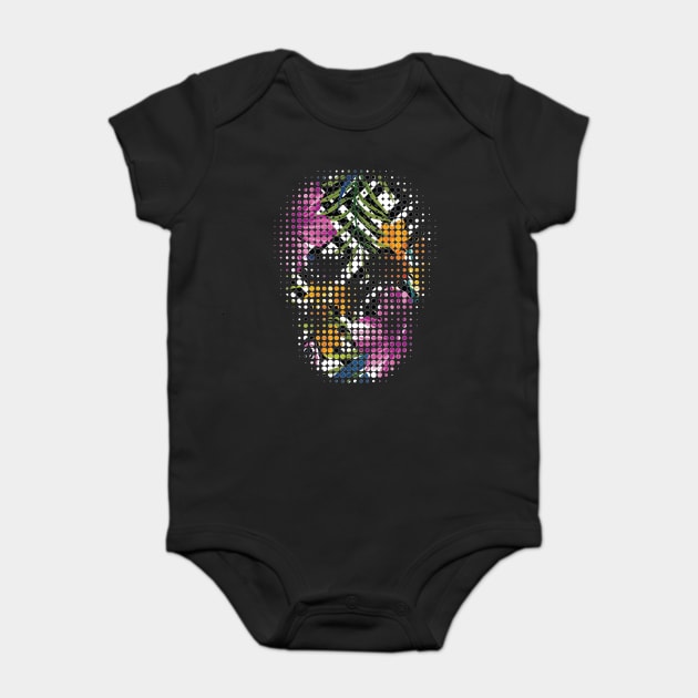 Tropical Skull Dots Baby Bodysuit by logiamerch